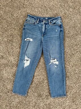 Old Navy High Rise OG Straight Distressed Blue Women’s Jeans